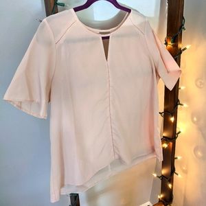 Light Pink Chiffon Flowy Blouse